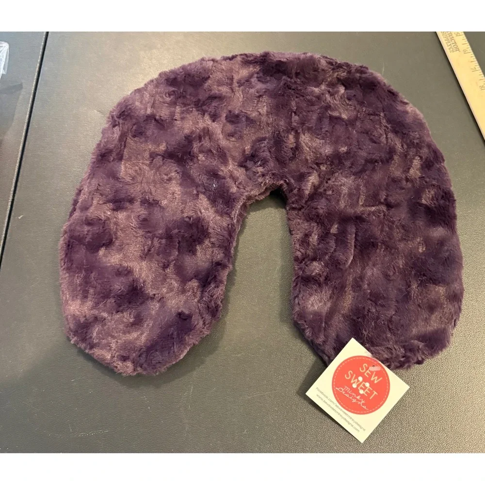 Sew Sweet Minky Designs Neck Pillow Cover Purple Travel Accessory Plush NEW